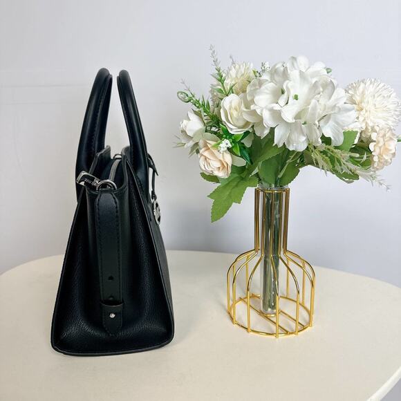 MICHAEL KORS 35F1S4VM2B AVRIL SMALL LOGO TOP-ZIP SATCHEL IN BLACK - Picture 4 of 7